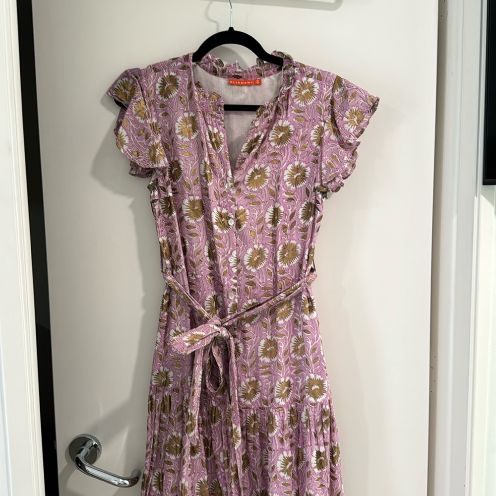 Oliphant: Ruffle Collar Button Maxi